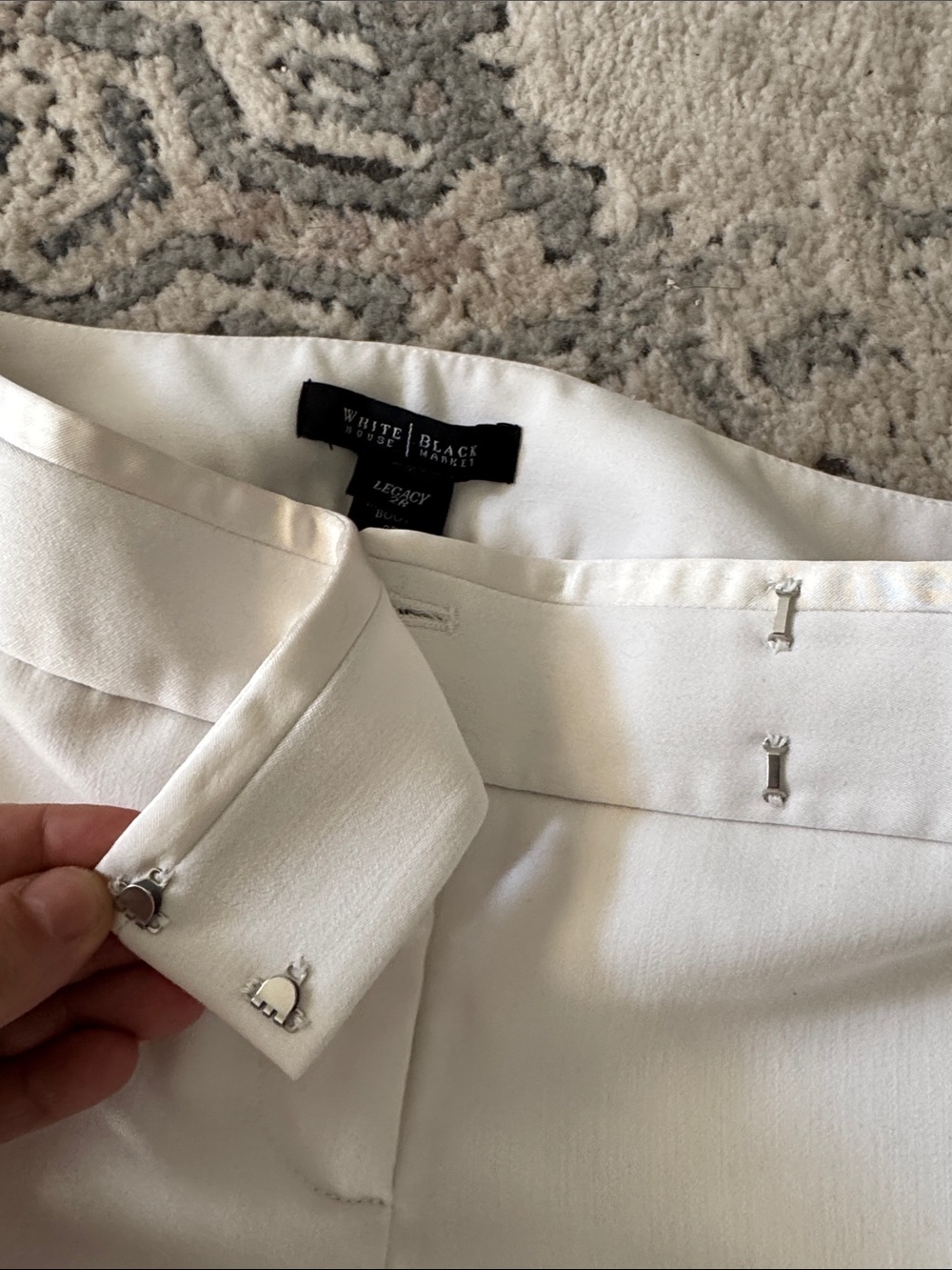 White House Black Market Women's White Legacy Dress Pants Wide Trousers 2R - Picture 3 of 6